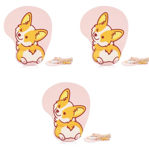 ZORBES® Kawaii Cartoon Puppy Mouse Pad with Wrist Rest Ergonomic Gel Smooth Lycra Cover Anti-Slip Base Office Gaming Anime Theme Spandex Silicone Material Color MH074 3PCS ZORBES® Kawaii Cartoon Puppy Mouse Pad with Wrist Rest Ergonomic Gel Smooth Lycra Cover Anti-Slip Base Office Gaming Anime Theme Spandex Silicone Material Color MH074 3PCS